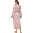 thumbnail image 6 of Rosa Junio Plush Robes for Women, Fleece Fuzzy Womens Robe Long, Soft Warm Women's Bathrobe with Hood for Bath Spa Shower House, 6 of 6