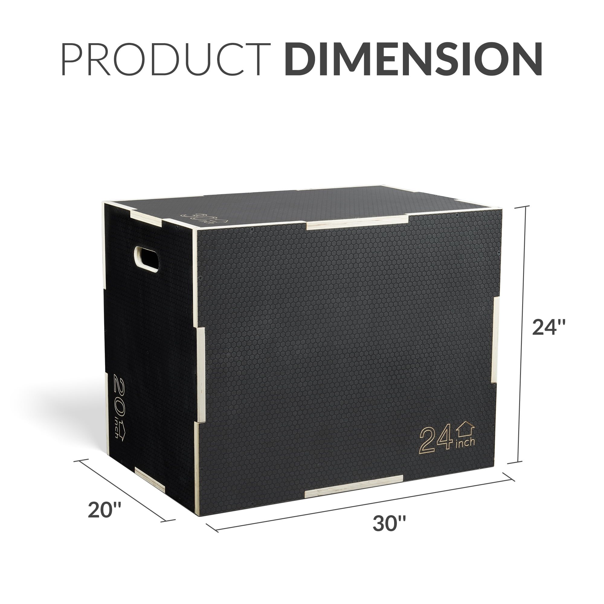 Signature Fitness 3-in-1 Wooden Plyometric Jump Box, Adjustable Heights, Non-Slip Surface, for Home Gym and Plyometric Training