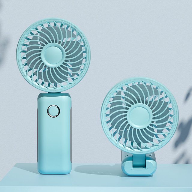 Mini Fan Handheld Electric USB Air Conditioning Adjustable Plastic Bedroom Fans Cooling Handheld Summer Silent Outdoors for Office Blue/Fan