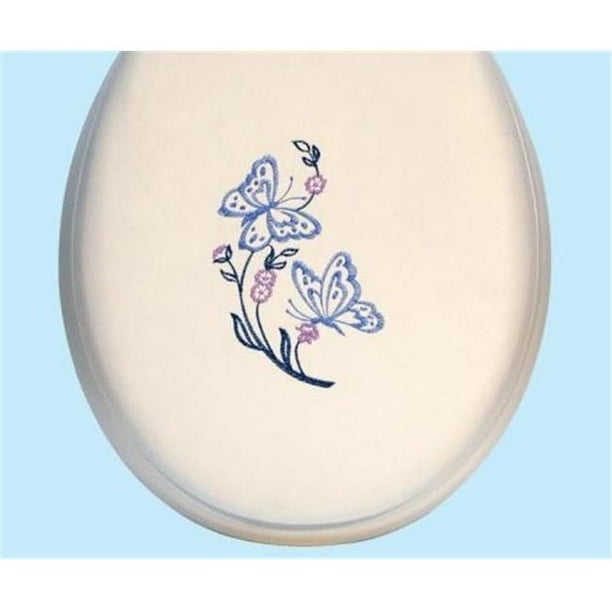 Centoco HPS20BF001 Butterfly Embroidered Soft Vinyl Toilet Seat