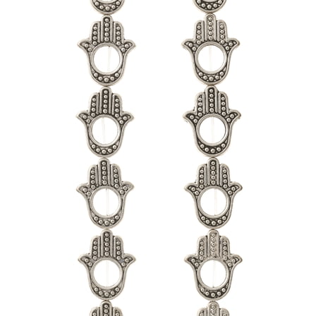 Silver Plated Metal Hamsa Beads - 15mm by Bead Landing