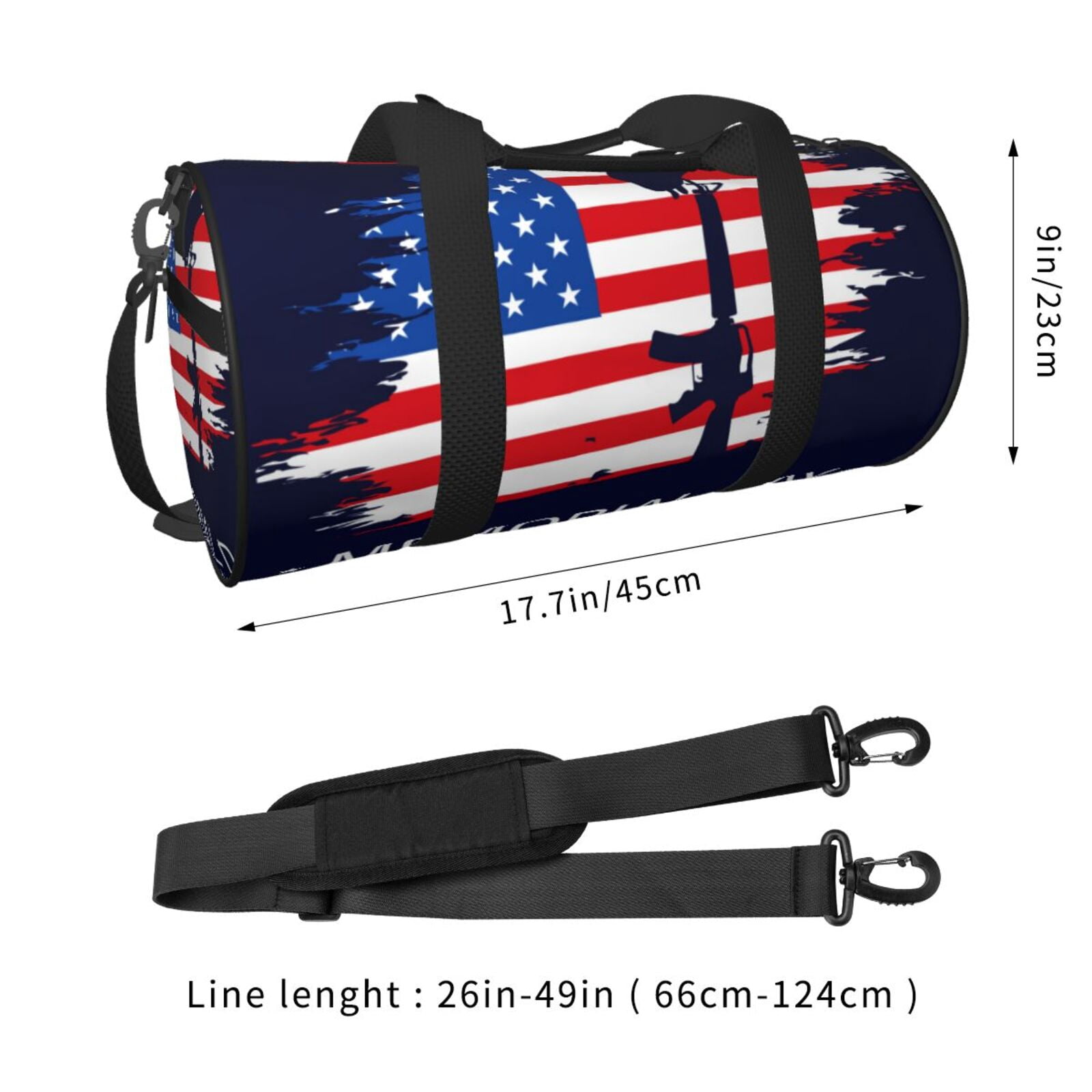 Vsdgher Memorial Day 45L Foldable Duffel Bag, Sports Gym Bag,Overnight Bag, Portable Weekender Bag for Airplanes