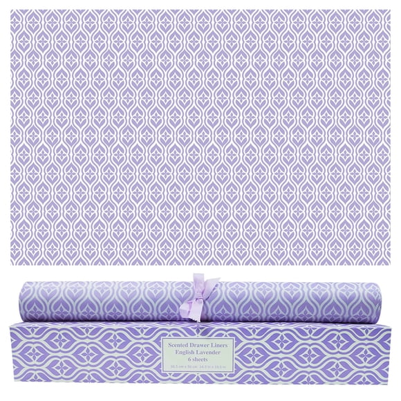 Revestimientos para cajones con aroma a lavanda, 6 hojas, revestimientos de papel fragantes, hojas de papel no adhesivas para el armario del hogar, cajones de tocador para fragancia casera