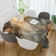 thumbnail image 3 of WOBOGO Marble Brown Pattern Square Tablecloth 54×72in Polyester Fabric Tablecloth Washable Dust Resistant Wrinkle Resistant, 3 of 9