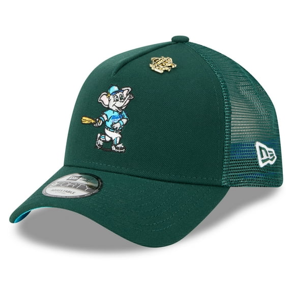 Men's New Era  Green Athletics 2025 Big League Chew A-Frame 9FORTY Adjustable Trucker Hat