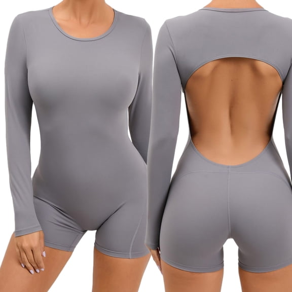 XIYON Women Yoga Jumpsuits Solid Color Workout Sport Bodysuits & Jumpsuits Crisscross Backless Sports Romper