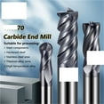 thumbnail image 2 of 4Flutes Carbide End Mill Milling Cutter Tungsten Steel Cutting Metal Steel Machining Tool Router Bit , High Precision, 2 of 7