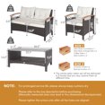 thumbnail image 5 of Costway 4PCS Patio Rattan Conversation Set Cushioned Sofa Storage Table Off White, 5 of 10