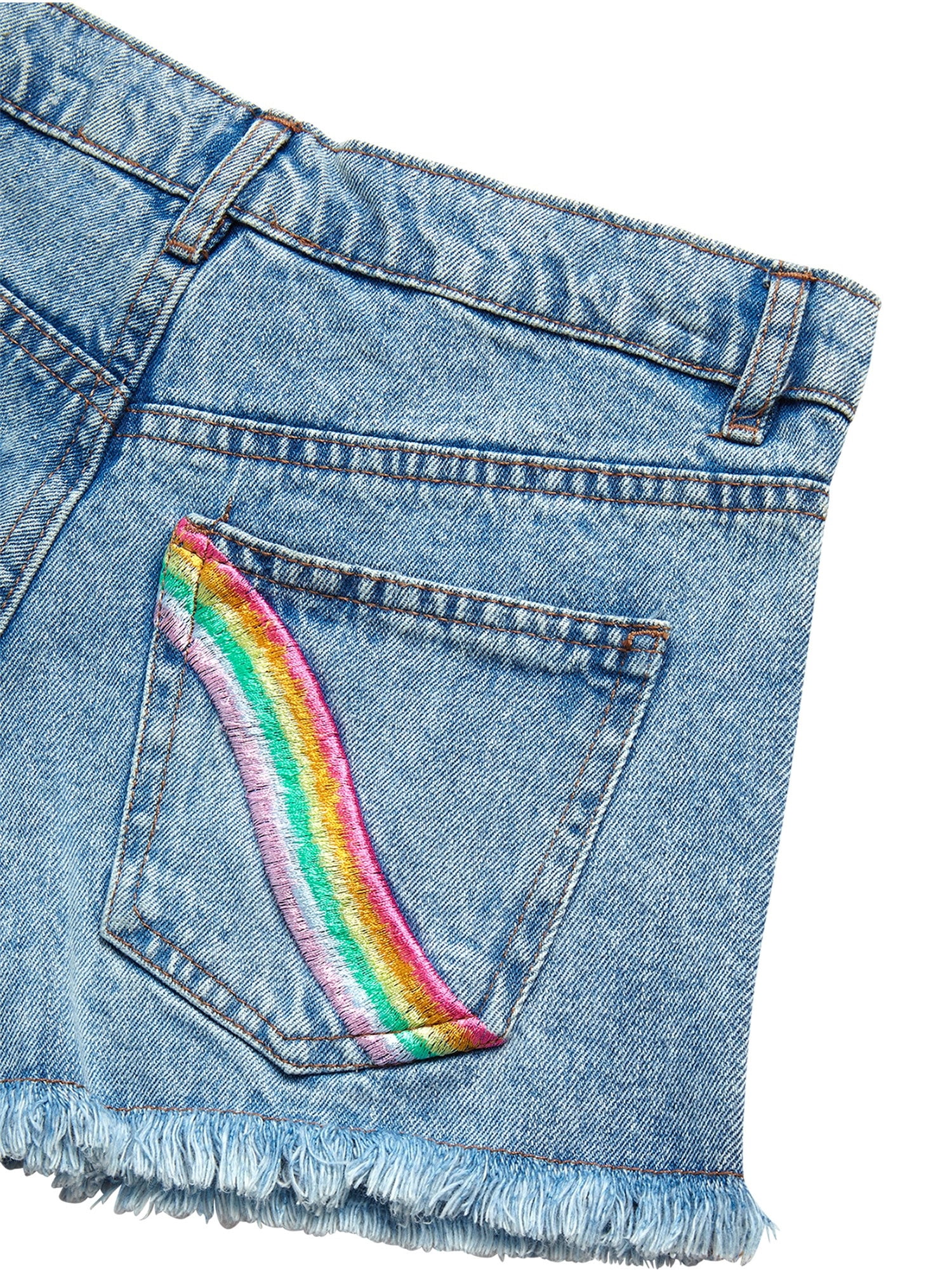 Jessica Simpson Girls' Light Wash Embroidered Denim Short, Sizes 7-16
