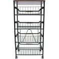 thumbnail image 4 of MONIPA 4 Tier Slim Organization Basket Cart Metal with Casters Storage Rack for Kitchen, Pantry, Laundry, 4 of 7