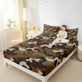 thumbnail image 4 of Feelyou Kids Camouflage Camo Full Size Sheets, Brown Abstract Ombre Bed Sheets, 4pcs, 4 of 7