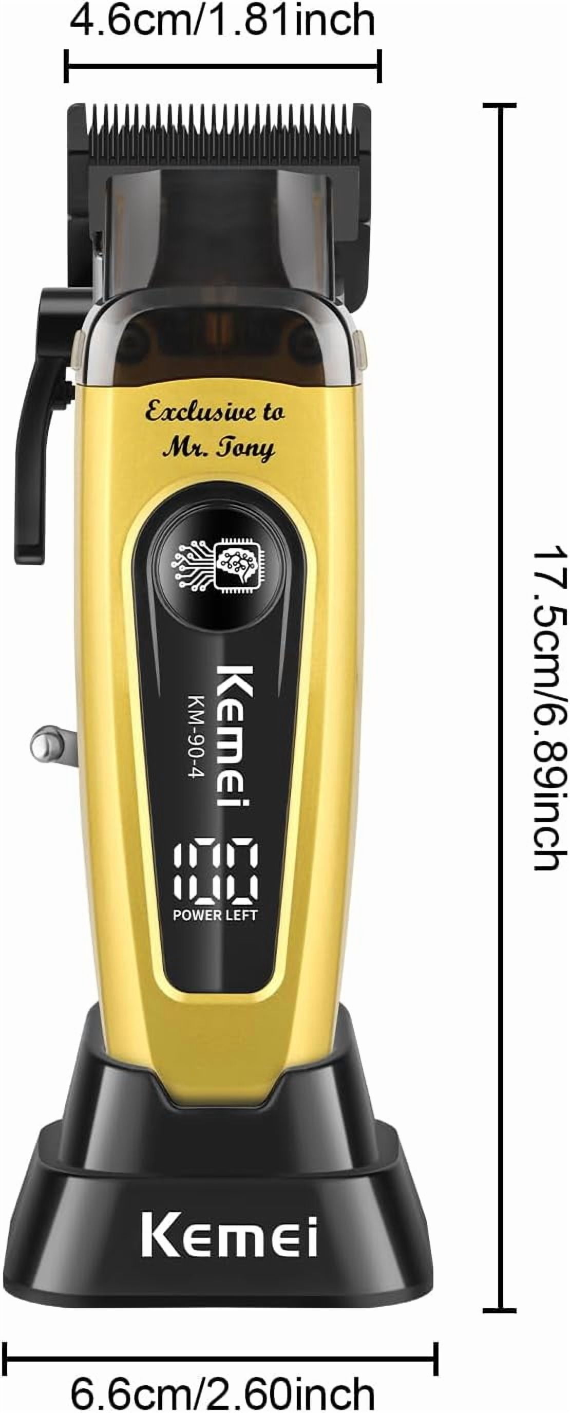Kemei 電動バリカン KM-90-4 ゴールド 充電式 DLC刃 プロ仕様 KEMEI 90-4 Professional Hair Clippers for Men, 11500 RPM Barber