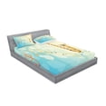 thumbnail image 2 of Ambesonne Colorful Fitted Sheet & Pillow Sham Set, Musical Notes Vibes, Full, Multicolor, 2 of 2