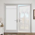 thumbnail image 1 of Cortina opaca para puerta, con aislamiento térmico, para privacidad, para patio, puerta francesa, puerta de entrada, luz lateral, cortina con lazo, color blanco, 66 x 173 cm, 1 of 6