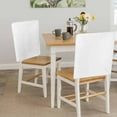 thumbnail image 5 of White Chair Back Covers, Solid Color Simple Farmhouse Pure White Removable Chair Covers for Dining Chairs Set of 8, Washable Chairs Slipcovers Back Seat Protector for Wedding Party 19"x20", 5 of 9
