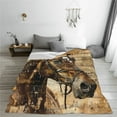 thumbnail image 5 of Fuzoiu Musical Horse Vintage Collage Print Ultra-Soft Micro Fleece Blanket,All Seasons Flannel Throw, Lightweight Blanket for Bed, Sofa, Couch, Movie Night, Camping, and Travel-80"x60", 5 of 7