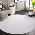 thumbnail image 2 of SAFAVIEH Faux Rabbit Fur Daven Solid Polyester Machine Washable Area Rug, Ivory, 4' x 4' Round, 2 of 8