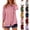 #01 Pink, variant on Women's Cotton Linen Tops Collared 3/4 Sleeve Button Down Shirts Front Pleated Loose Fit Casual Daily Wear Summer Elegant Blouses, #01 White, M