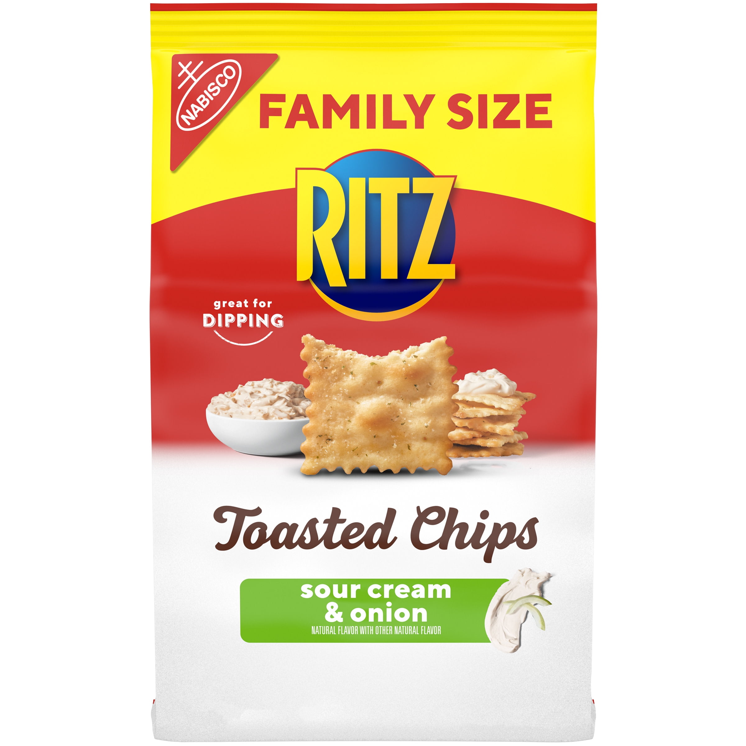 RITZ Toasted Chips Sour Cream and Onion, Family Size, 11.4 oz