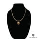 thumbnail image 1 of Collar de oro de 14 quilates con colgante de León circular, el mejor regalo unisex para madre, padre, novia, novio, ella, él, collar de cadena cubana de 14 quilates de Aria Jeweler Daily, 1 of 5
