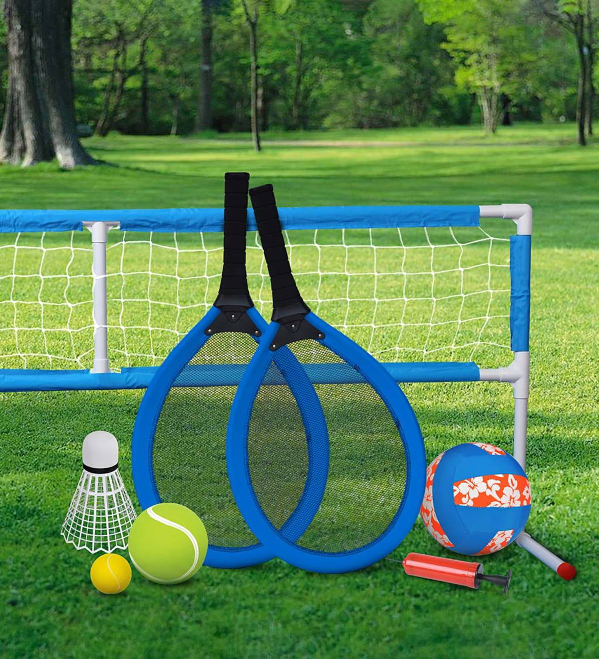 Mega Jumbo Sports Set 3 in 1 Garden Summer Games Toy Tennis Badminton Volleyball 