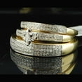 thumbnail image 3 of TAAPSEE JEWELS Cubic Zirconia 14K Yellow Gold Plated Marquise Cut His & Her Engagement Trio Ring Set, 3 of 6
