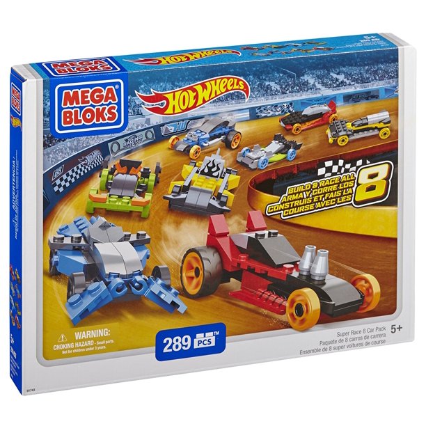 Hot Wheels Super Race Set 8 Cars Pack Instructions To Build Eight Race Cars By Mega Bloks Walmart Com Walmart Com