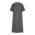 thumbnail image 6 of Kmdttou Women's Short Sleeve Loose Plain Dresses Women's Loose Casual Solid Color Short Sleeved Reversible Linen Dress, 6 of 7