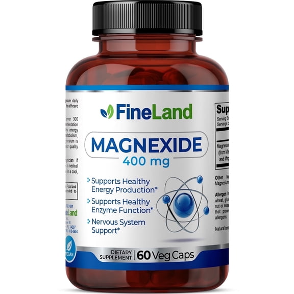 Fineland Vitamins Magnexide Magnesium 400mg 60 Count Capsules