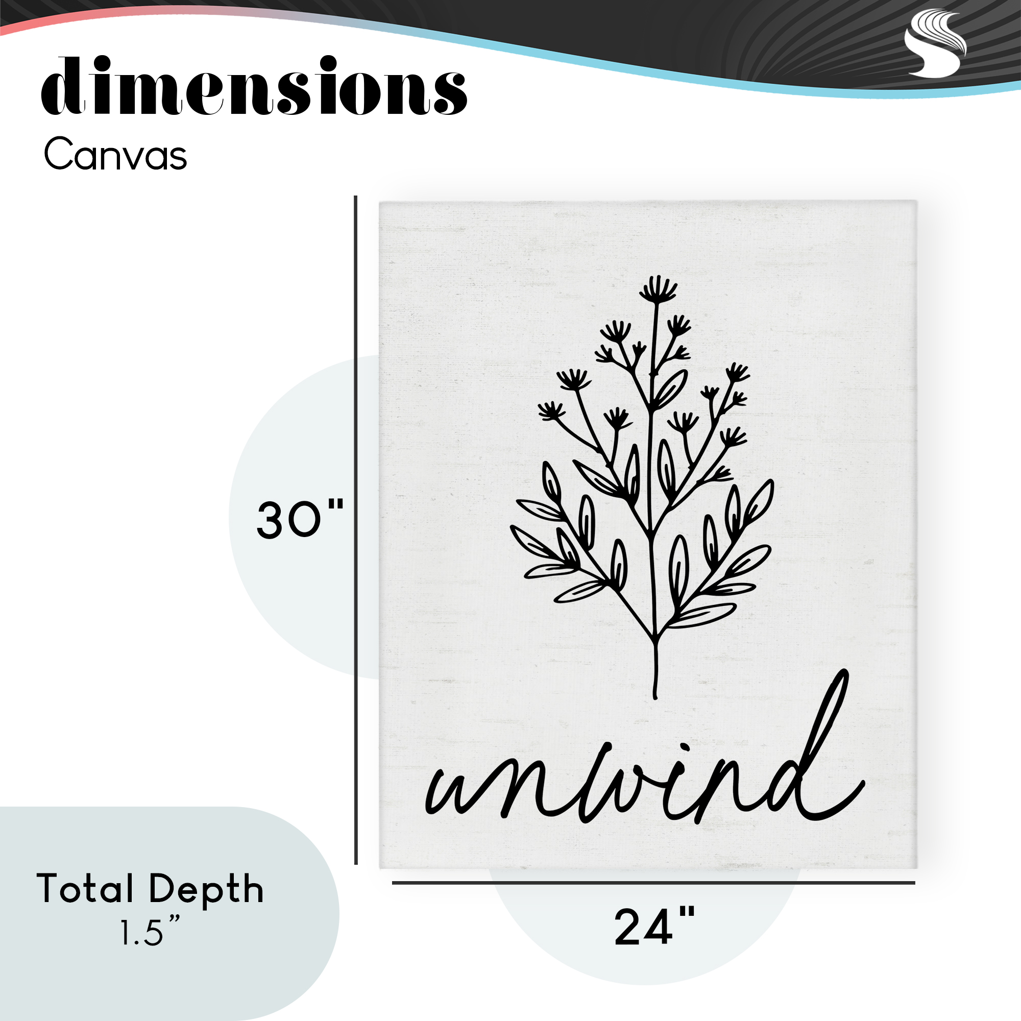 Bathroom Herb Unwind Canvas Wall Art, design by Lettered and Lined