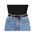 thumbnail image 4 of INSPIRE CHIC Skinny Slim Thin Nonporous Waist Belt Rectangle Buckle PU Leather Solid Simple Belts for Jeans Dress 99cm/39" Black, 4 of 4