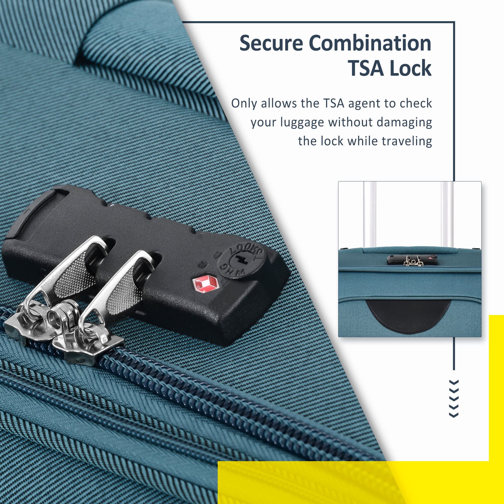EUROCO 3 Piece Softside Luggage Set,Expandable Suitcase Set with TSA Lock and Spinner Wheels,Lightweight Suitcase for Men Women(20",24",28"),Green