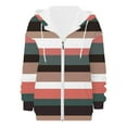 thumbnail image 6 of Usmixi Winter Womens Sweatshirt Coat Hooded Sweatshirt for Women Casual Drawstring Zip up Striped Print Hoodies Coat Tops Fall Loose Lightweight Long Sleeve Pocket Outerwear Up to 65% off, 6 of 7