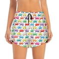 thumbnail image 4 of Lsque Colorful Bus Printed Women's Running Shorts with Liner Pockets,Elastic Quick Dry Workout Athletic Gym Yoga Shorts,Womens High Waist Shorts-, 4 of 9