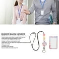 thumbnail image 3 of Portable Beaded Lanyard With ID Holder Transparent Adjustable Rounded Corner Design Easy Loading Ideal For Business, 3 of 8