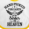thumbnail image 4 of Inktastic Handpicked for Earth by My Sister in Heaven with Angel Wings Boys or Girls Baby Bib, 4 of 4