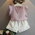thumbnail image 3 of GYRATEDREAM 2PCS Set Toddler Kids Baby Girls Outfits Clothes T-Shirt Vest Tops+Shorts Pants 3-8 Years, 3 of 8