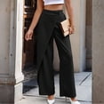thumbnail image 2 of Women Asymmetrical Dressy Pant High Waisted Plain Loose Fit Wide Leg Pants Business Casual Work Trousers Suit Trousers Solid Color Loose Womens Pants 2026 Black XXL, 2 of 5