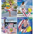 Inflatable USA Flag Duck Pool Tube with Sparkling Silver Stars Confetti ...