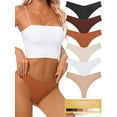 thumbnail image 7 of Seamless Thongs for Women No Show Thong V-waisted Stretch Breathable Sexy Panties Underwear 6 Pack, 7 of 7
