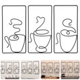 thumbnail image 2 of Arte de la pared Decoración de café, decoración de pared de Metal, colgante de pared, imagen de café, 3 uds., 2 of 4