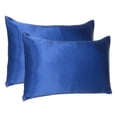 thumbnail image 2 of 2 pieces satin silk pillowcase Deluxe standard large King size home sofa bedding protective cover, 2 of 7