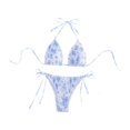 thumbnail image 2 of Abbracc Women's Triangle Bikini Set Backless Bathing Suit for Swim Pool Summer Party A, 2 of 9