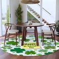 thumbnail image 3 of St. Patrick's Day Round Area Rug 8Ft Washable Large Circle Rugs for Living Room Dorm, Spring Lucky Green Shamrock Cloud Blue Non-Slip Carpet Floor Mats Indoor Outdoor Carpet Runner Home Decor, 3 of 8