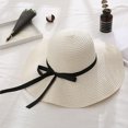thumbnail image 5 of SPRING PARK Women Foldable Sun Hat Wide Brim Floppy Straw Beach Summer UV Protect Travel Cap Bow, 5 of 8