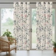 thumbnail image 5 of Outdoor Curtains for Patio Waterproof, Spring Flowers Outdoor Privacy Panels Grommet, Blue Pink Floral Leaves Farmhouse Vintage Plants Blackout Outside Curtains for Porch/Cabana 54"x84", 2 Panels, 5 of 8
