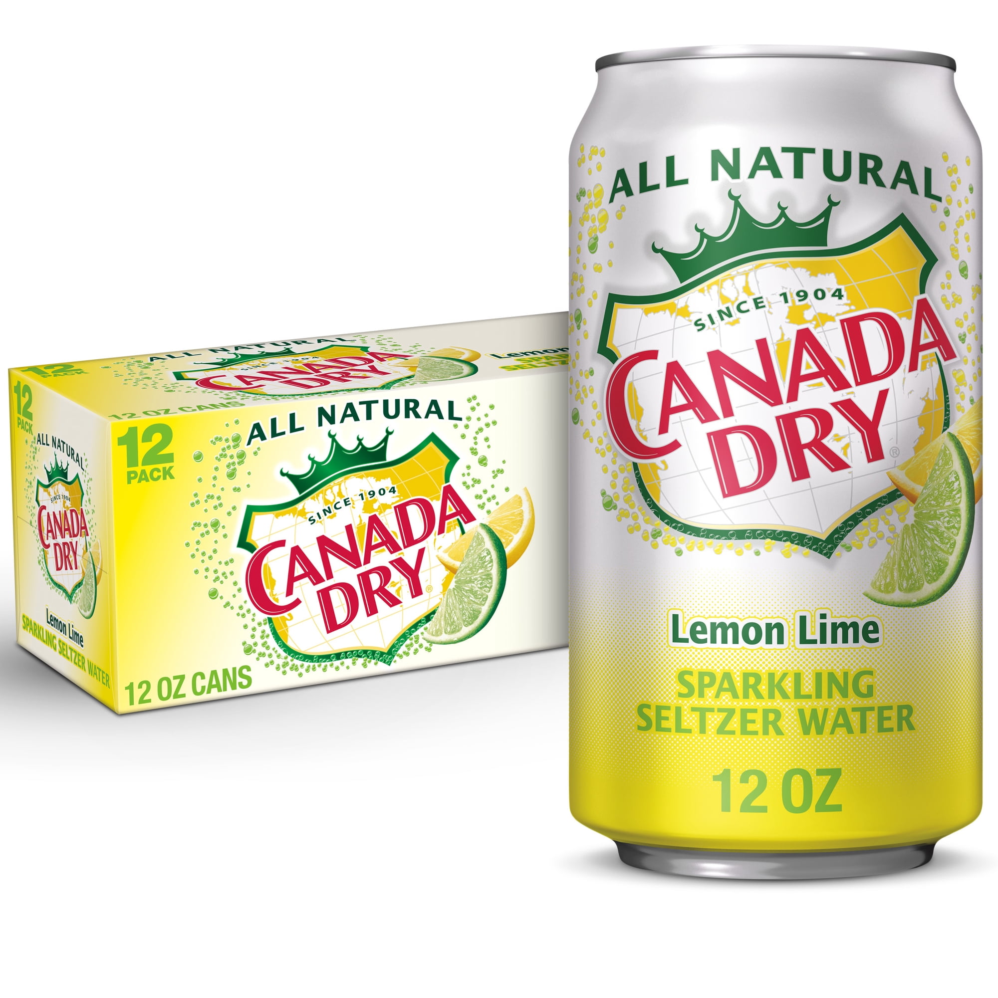 Canada Dry Lemon Lime Sparkling Seltzer Water, 12 fl oz, 12 Pack Cans