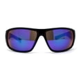 thumbnail image 3 of Choppers Mens Spider Web Print Rectangular Warp Biker Motorcycle Sunglasses Green Teal Mirror, 3 of 4