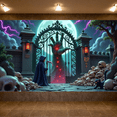 thumbnail image 4 of Grim Reaper Halloween Banner Spooky Hand Full Moon for Haunted House Halloween Party Scary Decoration, 4 of 9
