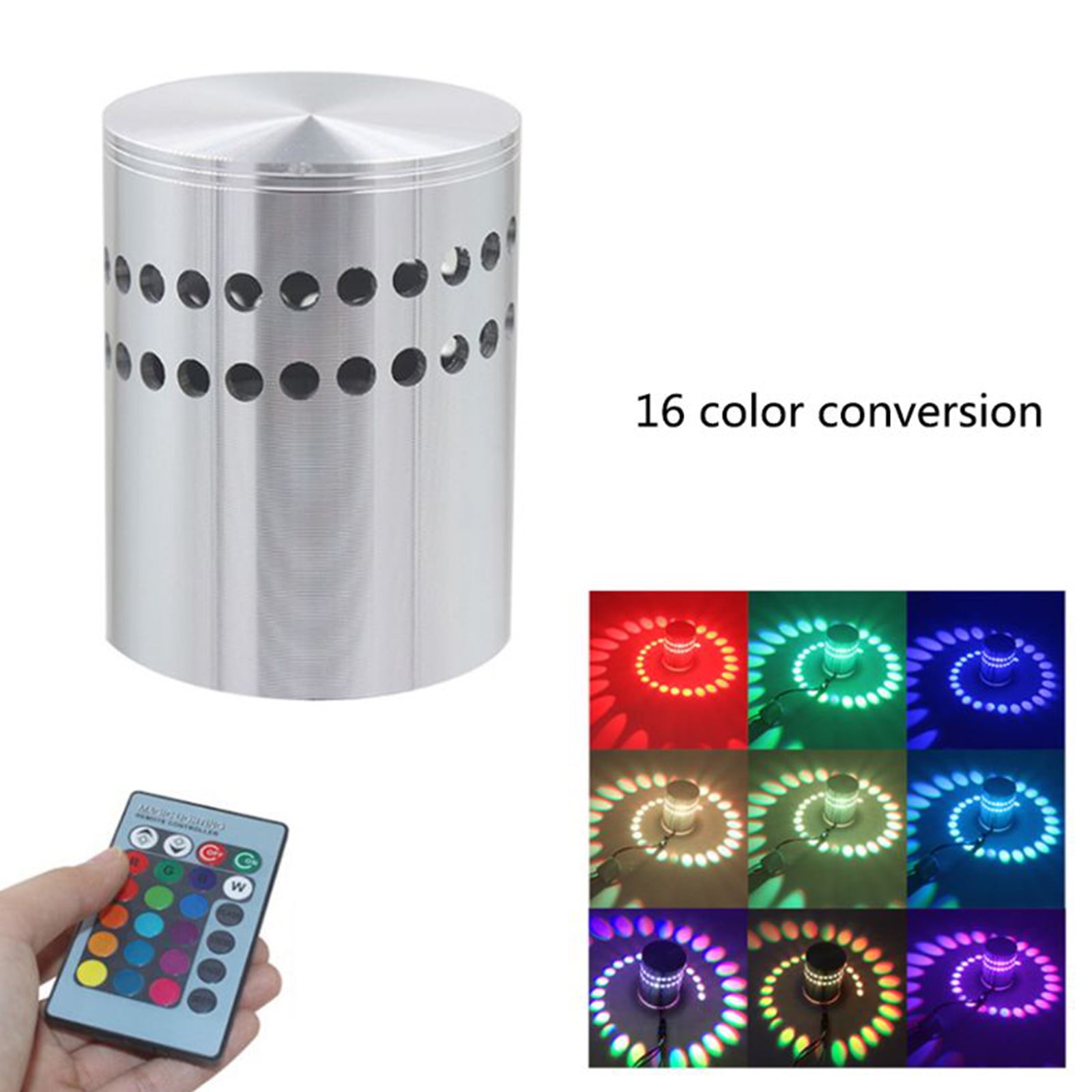 RGB Spiral Hole LED Wall Light  Remote Controller  Party Bar KTV Home Decoration 